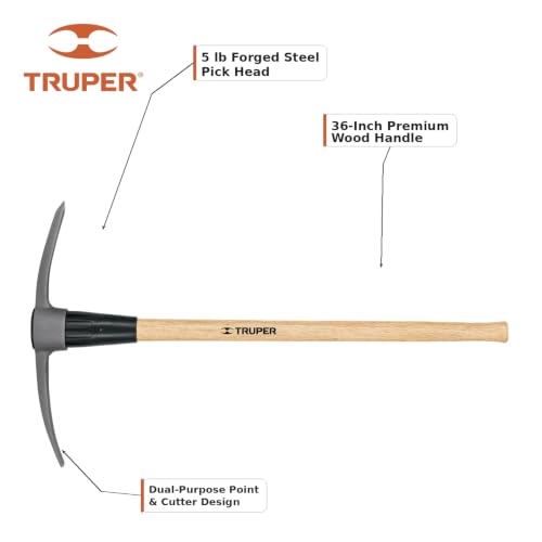 Truper 5 lb herramienta excavación con mango de madera 36 pulg miniatura 5