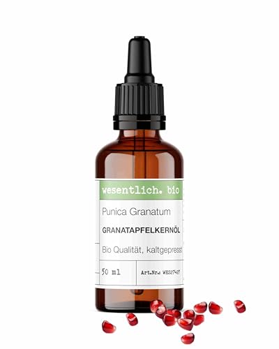 wesentlich. Bio Granatapfelkernöl | Anti-Aging Gesichtsserum | 100% Rein & Kaltgepresst | Wirkstofföl für reife & trockene Haut | 50ml