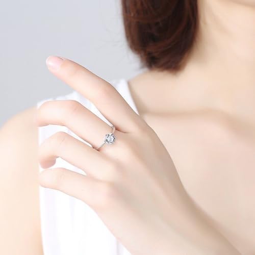 2 Carat Diamond Rings For Women, Women's Engagement Ring, Bright Classic Laboratory-Made Diamond Dragon Ring 18K White Six-Pronged Ring2