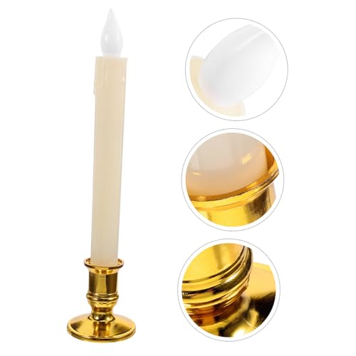Velas LED sin llama beige en pack de 2 piezas de ABS reutilizables para decoración 7