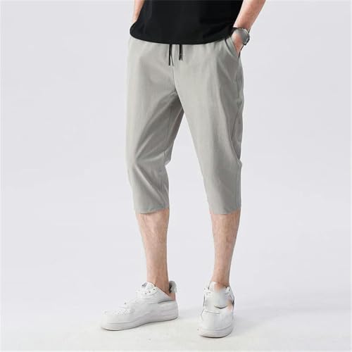 Pantalon homme soie glacée 7 points fluide coupe droite décontractée léger - 3