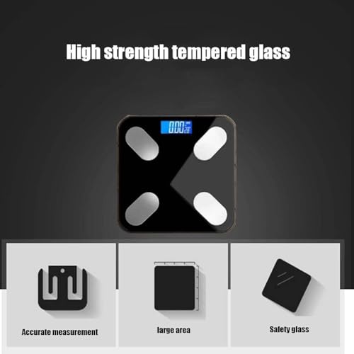 Báscula digital de baño con pantalla LCD azul miniatura 2