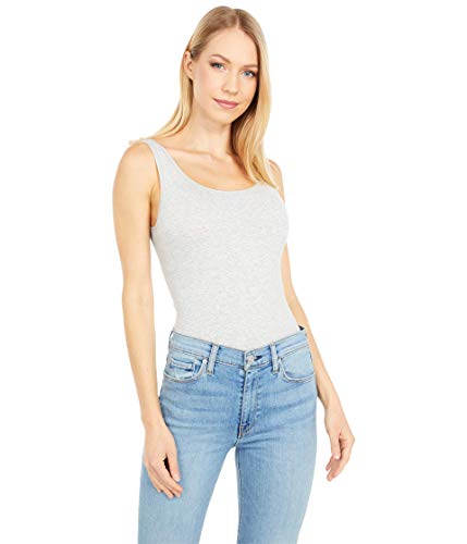 Yummie Ruby Scoop Neck Shaping Bodysuit Heather Grey MD/LG