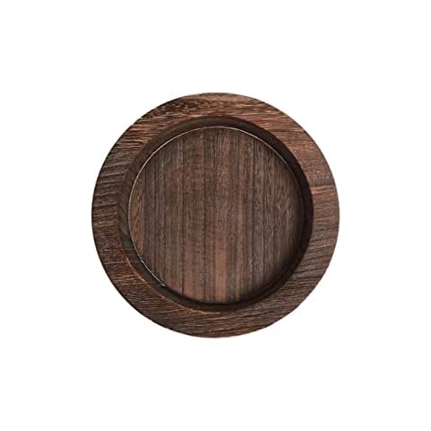 ChYoung Decorative Round Wooden Tray, Candle Holder Tray Small Wooden Serving Tray for Food Dining Room Coffee Table Home Decor (20CM/7.8INCH) Cover