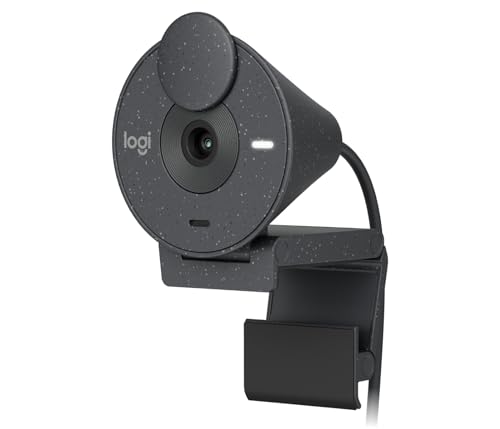 Logitech Brio 300 Full HD-Webcam mit Sichtschutz, Mikrofon mit Rauschunterdrückung, USB-C, Zertifiziert für Zoom, Microsoft Teams, Google Meet, Streaming, Automatische Lichtkorrektur - Graphit