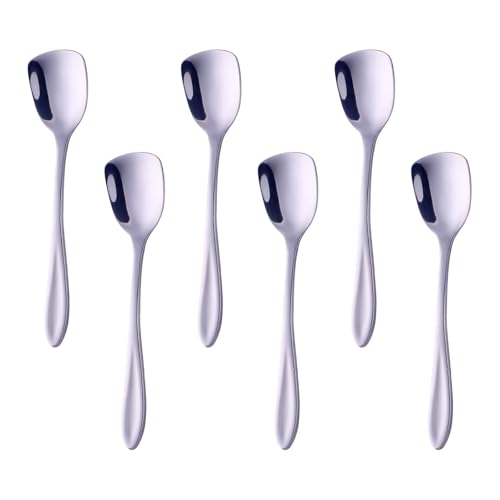Buyer Star 5.63 Inch Ice Cream Spoon, Stainless Steel Shovel Spoon for 6, Mirror-Polished and Dishwasher-Safe, Suitable for Ice Cream and Dessert, Silver