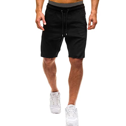 Gansanro Mens Shorts Casual Stretch Flat Front Shorts With Drawstring Workout Beach Cargo Shorts For Men Black #TOP12