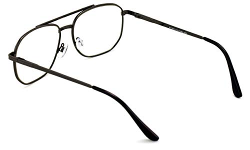 V.W.E. Metal Tear Drop Clear Len Glasses - Big Lens Spring Hinge Square Fashion Gold Gunmetal3