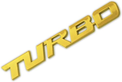 Image of VRT 3D Chrome Emblem Automotive Car, Bike Badges Logo Self Adhesive Sticker (Turbo, Gold)