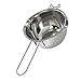 QLOUNI Schmelztopf Edelstahl 600ml Doppel-Boiler, silber Wasserbad-Schmelzschale, Schmelztiegel für Butter, MetallKerzen-Herstellung, Küchenhelfer öpfe & Pfannen