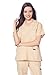 Dagacci Medical Uniform Woman and Man Scrub Set Unisex Medical Scrub Top and Pant, Khaki, XL