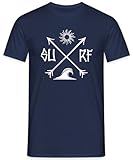 Photo Gallery surf design - retro surfing motivo con sole, onda e frecce incrociate - per spiaggia, vacanze ed estate - regalo per surfisti e appassionati di sport acquatici, blu navy, m Photo Gallery surf design - retro surfing motivo con sole, onda e frecce incrociate - per spiaggia, vacanze ed estate - regalo per surfisti e appassionati di sport acquatici, blu navy, m