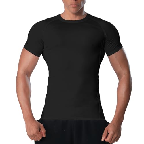 VanKee Kompressionsshirt Kurzarm Herren Sport T-Shirt Atmungsaktives Schnell Trocknendes Unterarmnetz Für Kurze Ärmel Im Fitnessstudio Oder Beim Radfahren