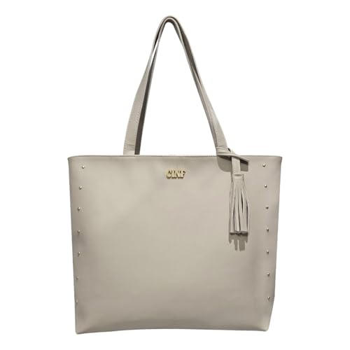 Bolsa Sacola Feminina Grande De Ombro Universitária Reforçada (Marfim)