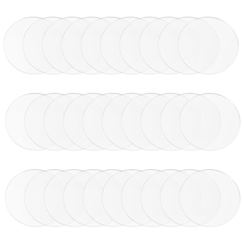 Image of PATIKIL 3 inch Acrylic Circles, 30Pcs 0.12 inch Thickness Round Acrylic Sheets Acrylic Circle Blanks Cake Disc Panel for Sign DIY Craft Project, Paintings, Picture Frame, Table Top, Clear
