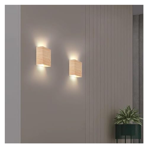 Aplique de pared LED tricolor de nogal con doble haz de luz 5