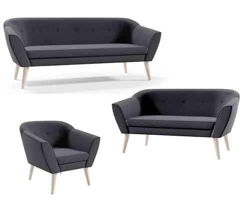 Sofello Couchgarnitur Diana Wohnzimmerset 3+2+1 Sitzer Samt Hohe Holzfüße Buche (sawana 05) Sofello Couchgarnitur Diana Wohnzimmerset 3+2+1 Sitzer Samt Hohe Holzfüße Buche (sawana 05)