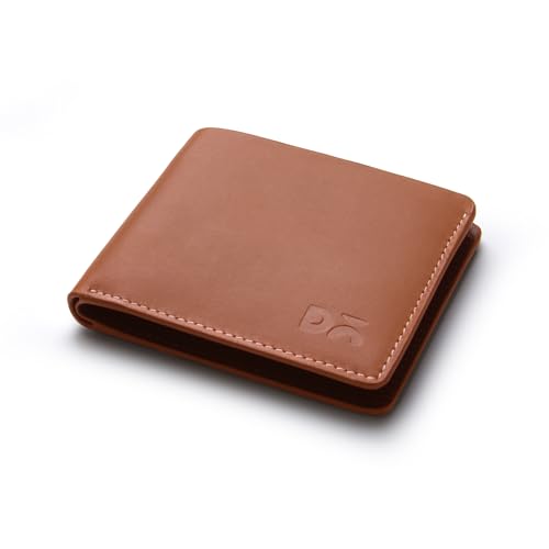 Image of DailyObjects Stylish Tan Genuine Leather Men's Bi-Fold Wallet with Multiple Card Holders|Cash Section|Durable Classic Design| Everyday Organizer for Securely Carrying Money| Cards| IDs| and Essentials