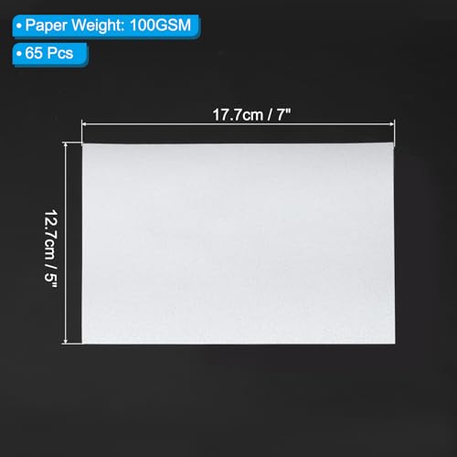 PATIKIL 65 folhas de papel de velino, 13 x 18 cm, papel translúcido para impressão, 100 g/m² para im