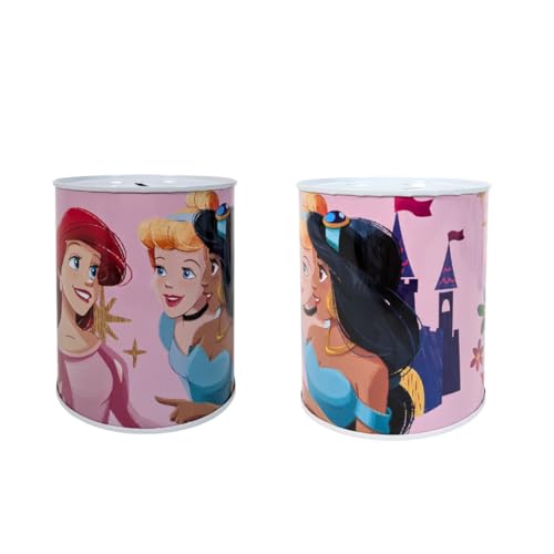 My sweety pop – Tirelire en métal Princesses Rose – Ecole – Rangement pièces – 12 cm – Idée Cadeau