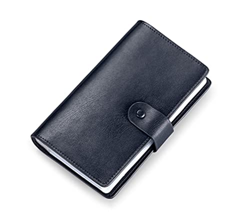 JERLA RFID Credit Card Holder book,Leather Business Card Organizer for Women Men 96 Card Slots (Leather navy)