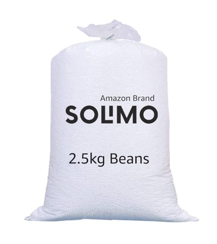 Image of Amazon Brand - Solimo 2.5 KG High Density Beans Refill Pack Fillers for Bean Bag, Sofa, Pouffes | Beans Fillers for Bean Bags | (White)