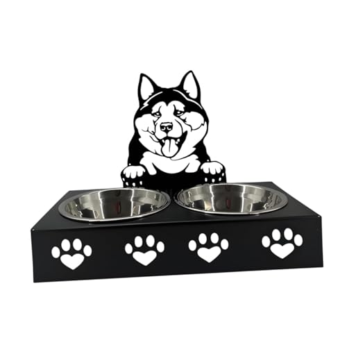 Benboo ダブルウォーターとフードボウル、かわいいペットフィーダーボウル、犬の料理、ステンレス鋼のキャットフード、子猫のためのウォーターボウル, A