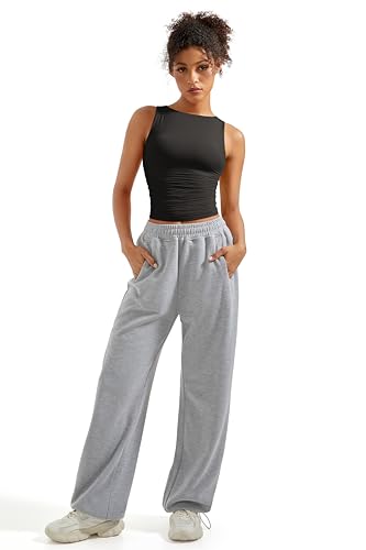 SUUKSESS Women Double Lined Going Out Basic Tank Tops Ruched Summer T Shirts