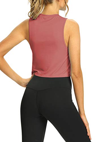image for Mippo Crop Workout Tops for Women Flowy Crop Tank Yoga Tops Sleeveless