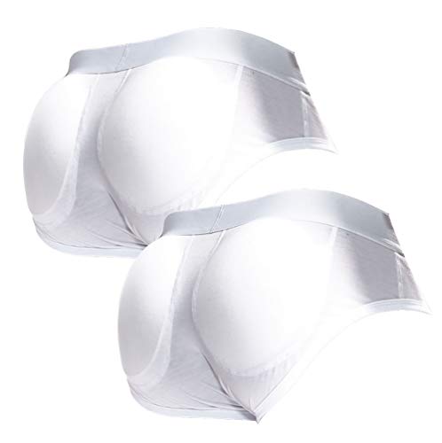 Ropa interior acolchada para hombre con almohadillas extraíbles tipo bóxer sin costuras