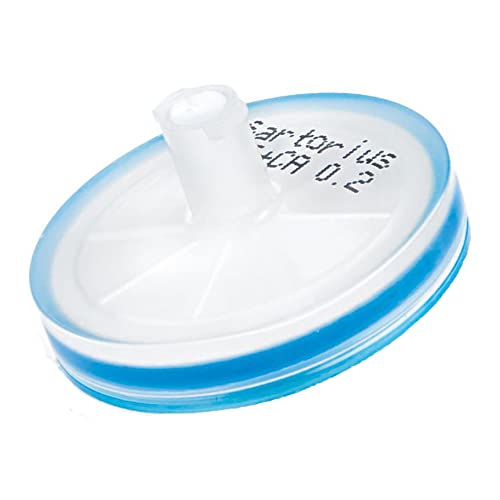 Image of Sartorius 17823-Q Minisart Filter, Cellulose Acetate Membrane and Glass Fiber, Non-Sterile, Luer Lock Outlet Filter, 0.2 um, 28 mm (Pack of 500)