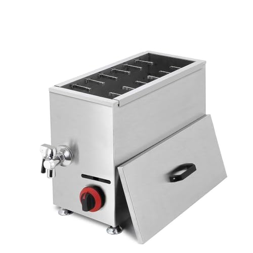 Freidora de perritos calientes comercial de gas LPG, capacidad de 21 litros, freidora estilo para queso de maíz, ideal para servicios de alimentos y restaurantes