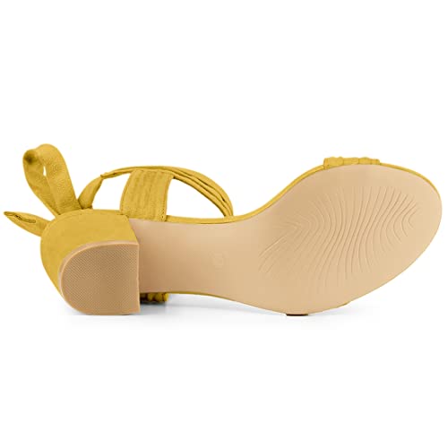 Image of Allegra K Women's Open Toe Ankle Tie Back Block Heels Sandals