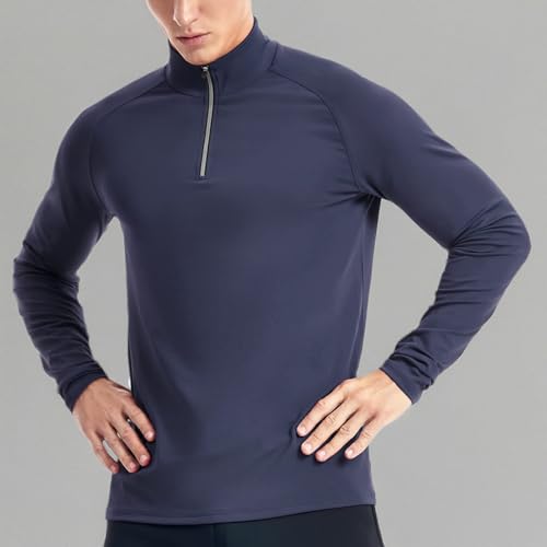 Zengjo 1/4 Zip Pullover Mens Running Shirt Long Sleeve - Product