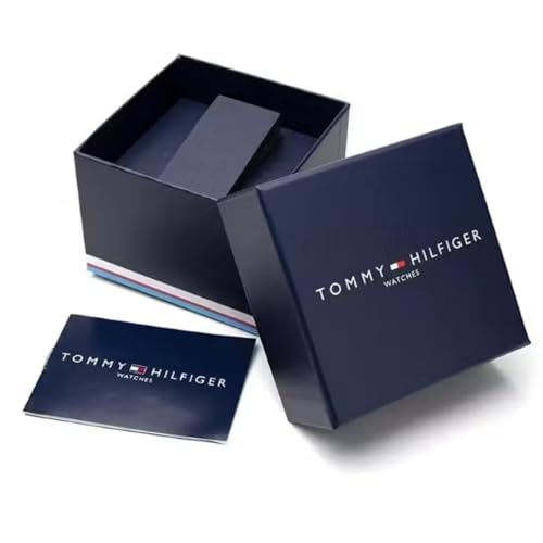 Image of Tommy Hilfiger Becker Quartz Basic Slim Navy Dial Brown Leather Strap Analog Watch for Men