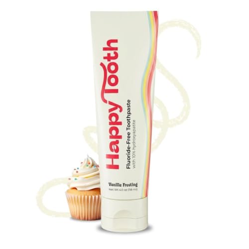 Image of Hydroxyapatite Toothpaste, Whitening, Fluoride Free, Vanilla Frosting 4oz | Fluoride Free Toothpaste For Kids, Toddlers, Adults, SLS Free, Remineralizing, Enamel Safe, Dentist Formulated, Oral Care