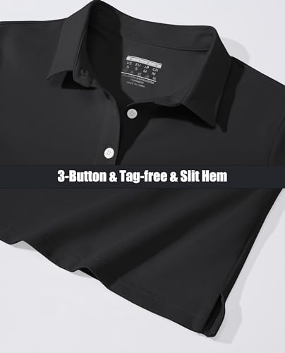 MAGCOMSEN Women's Polo Shirts Long Sleeve Cotton Collared T Shirt Golf Shirt Business Casual Tee Uniform Tops 3-Button4