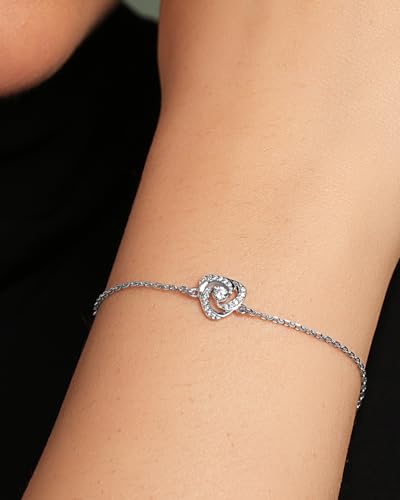 Image of Clara 925 Sterling Silver Bianca Solitaire Pendant Earrings Chain Bracelet Ring Jewellery Set for Women & Girls| Platinum Plated | Gift for her