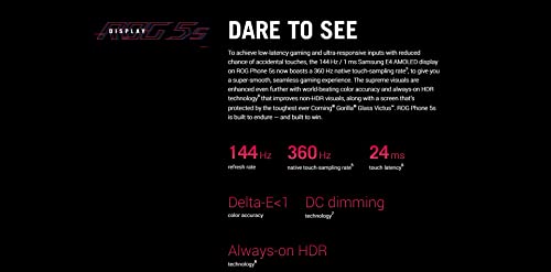 Asus Rog Phone 5S Zs676Ks 5G Dual 128Gb 12Gb Ram Factory Unlocked (Gsm Only | No Cdma - Not Compatible With Verizon/Sprint) Tencent Version – Black #TOP4