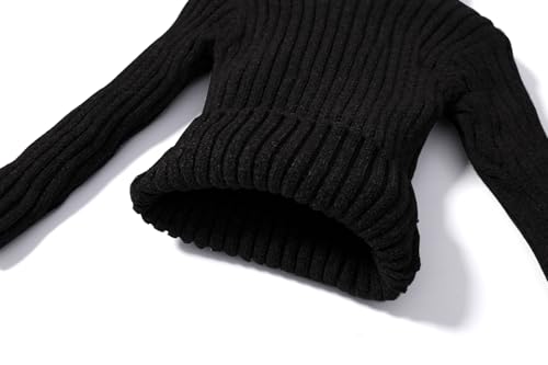 Image of Baby Boys Turtleneck Knit Sweaters Toddler Girls High Collar Pullover Sweater Size 1-8T