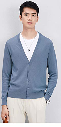 chouyatou Men's Casual V Neck Button Front Lightweight Knitted Outwear Cardigan Sweater3