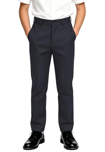 Image of DHTS Boys Dress Pants (Size 2-20 Years) Slim Fit Uniform Pants for Toddler & Teens
