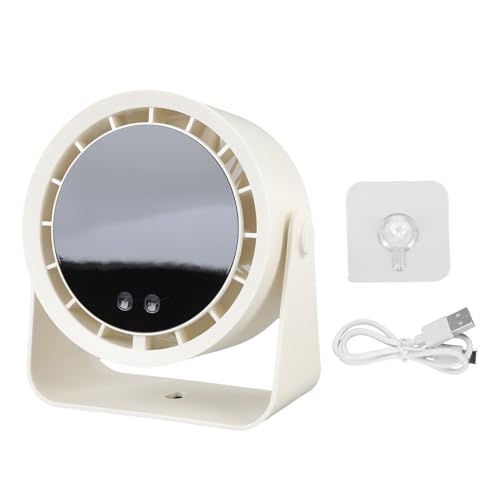 Haofy Ventilador de Escritorio con Ventilador de Pared de Pantalla Digital que Funciona con Baterías, 100 Velocidades de 115 ° de Mesa de Campamento de Viajes Pequeño de 115 ° para la (Beige)
