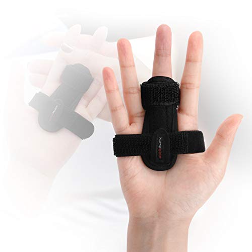DOEPLEX Trigger Finger Splint, Adjustable Support Brace for Straightening Curved, Bent, Locked and Stenosing Tenosynovitis, One Size Fits Right or Left Hand