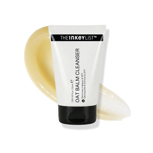 The INKEY List Oat Cleansing Balm 50ml New & Improved Formula Makeup & SPF Remover 5% Oat Kernel Oil for Hydration & Skin Barrier Support Gentle Cleanser for Sensitive Skin