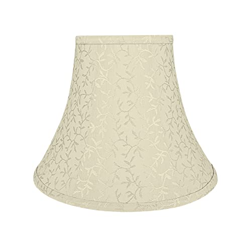 Image of Aspen Creative 30168 Transitional Bell Shape Spider Construction Lamp Shade in Beige with Vine Pattern, 12 inch wide (6 inch x 12 inch x 9-1 /2 inch)