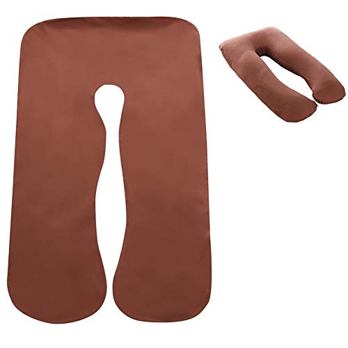 Housse de coussin de grossesse en forme de U confortable et multifonctionnelle, taie d'oreiller amovible idéale pour le sommeil d'une future maman 140 x 80 cm Cover