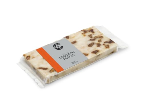 Castillo de Jijona - Turrón de Coco con Nueces Caramelizadas a la Canela - 38% Coco y 19% Nueces con Miel y Canela - Calidad Suprema - Sabor Exótico y Artesanal - Hecho en España (Jijona) | 250g
