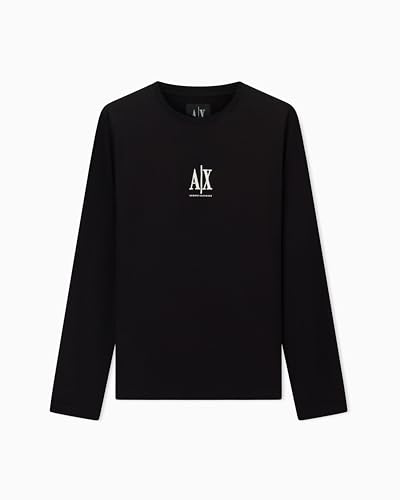 Armani Exchange Men's Icon Project, Embroidered Logo, Long Sleeve, T-Shirt, Black, L