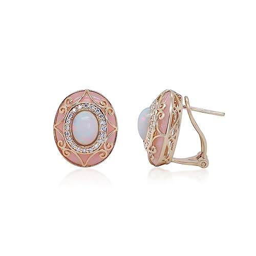 Gin-Grace-Womens-14K-Yellow-Gold-Natural-Ethiopian-Opal-Pink-Opal-Earrings-With-Diamonds-Oval-Cut-Shaped-GJ14918E-EO 31kbTbE6ILL